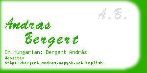 andras bergert business card